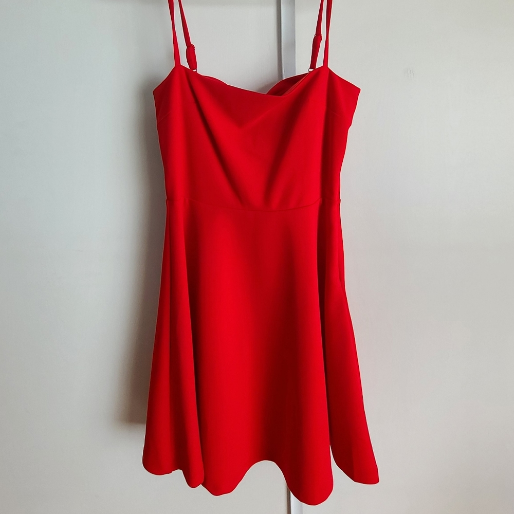 Lulu's Get To Bow Me Red Skater Dress